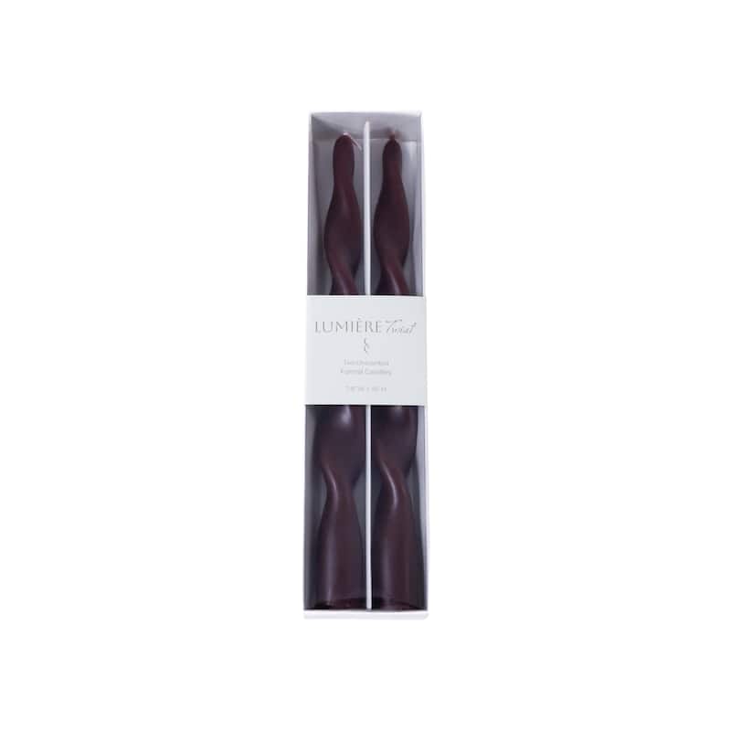 Lumière Twist Formal Taper Candles, Set of 12 - Holiday Table Décor