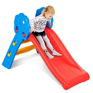 Costway Children Kids Junior Folding Climber Play Slide Indoor Outdoor - 52.5'' x 24'' x 28''