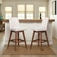 preview thumbnail 3 of 176, Amalie Upholstered Bar Stool, Swivel Counter Height Stool with Solid Wood Frame Set of 2 - Brown & Beige Fabric - Bar Height