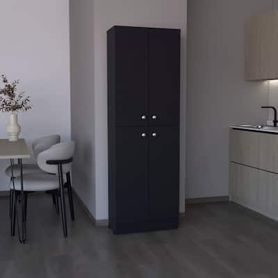 Kitchen Pantry 71" H, 4 Doors, 5 Adjustable Shelves, Laundry