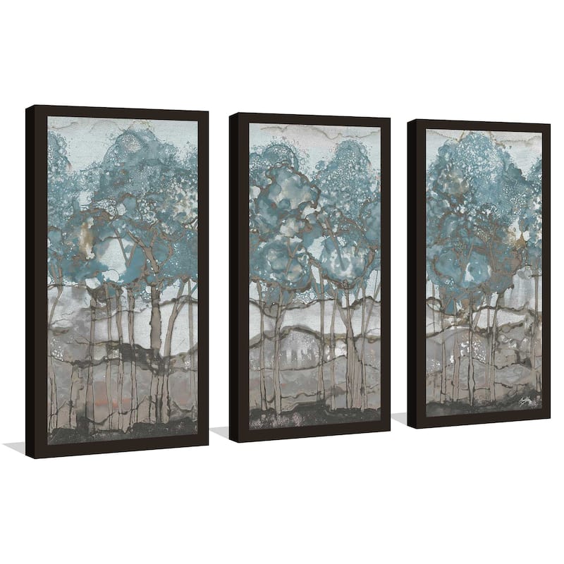 "Muted Watercolor Forest" 3 Piece Print on Acrylic