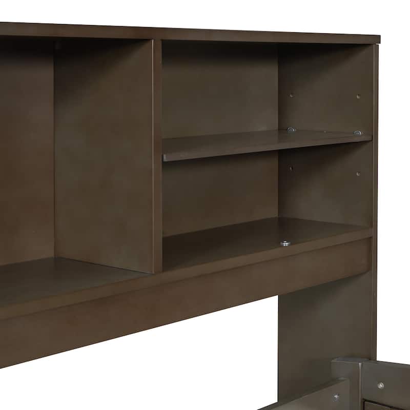 Wood Daybed with 2 Bedside Cabinets