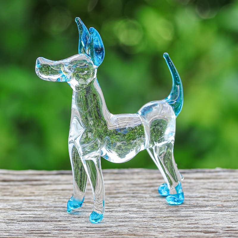 Novica Handmade Peace Ridgeback Handblown Glass Figurine