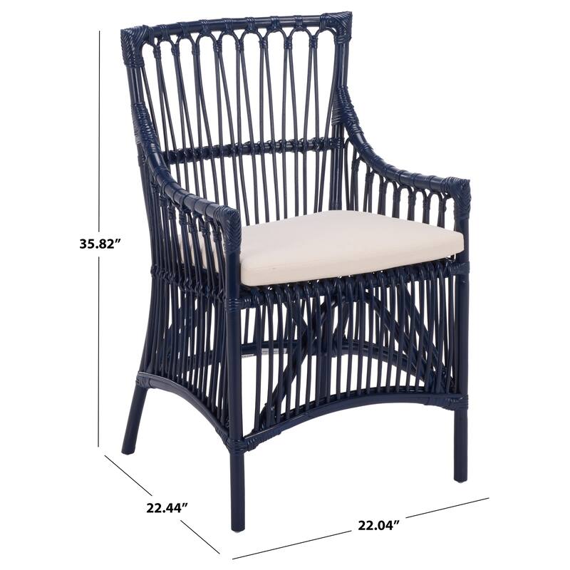 SAFAVIEH Zorianna Solid Wood Dining Chair with Cushion (Fully Assembled) - 22"W x 22"D x 36"H