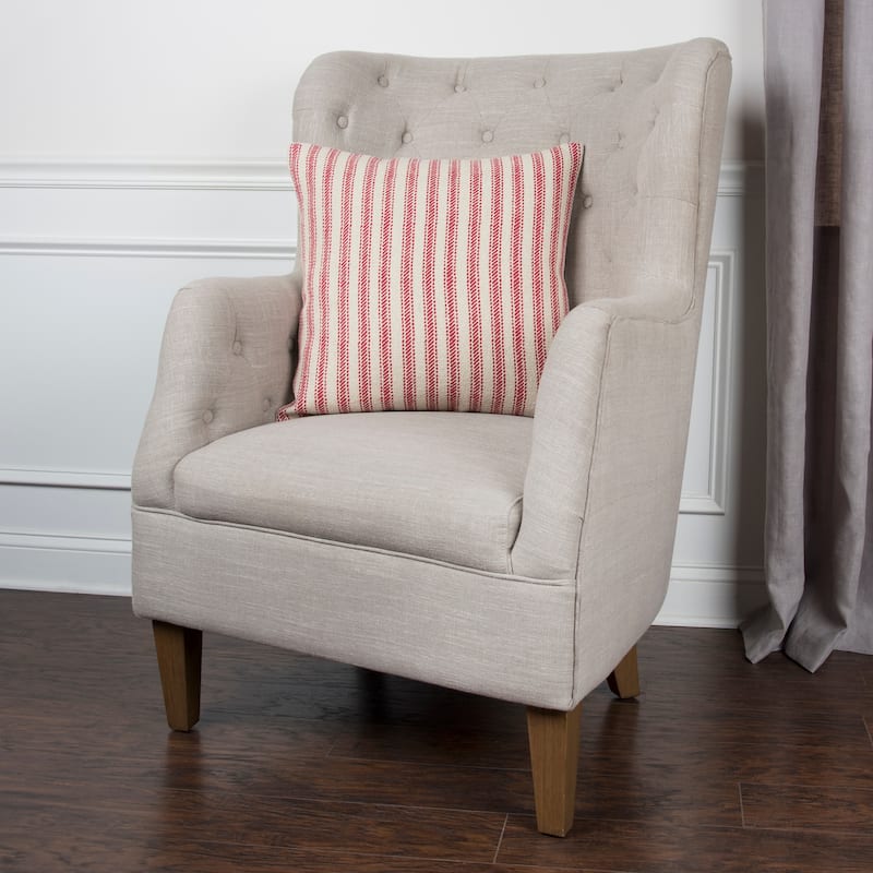 Rizzy Home Ticking Stripe Cotton Canvas Throw Pillow Cover