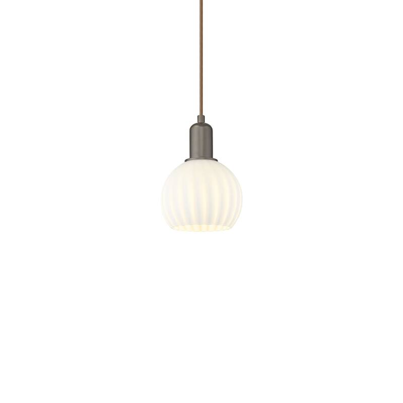 Innovations Lighting 716-1P-9-6 White Venetian Pendant White Venetian - Oil Rubbed Bronze / White Venetian