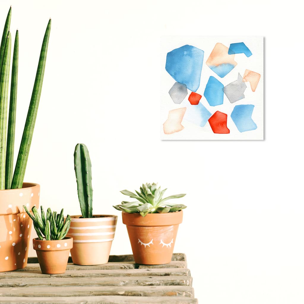 Wynwood Studio Prints Abstract The Life Aquatic White and Light Blue Modern & Contemporary Wall Art Canvas Print