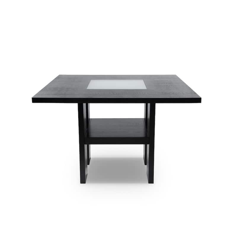 Lumina Contemporary Black Wood Light Up 7-Piece Counter Height Dining Set by Furniture of America