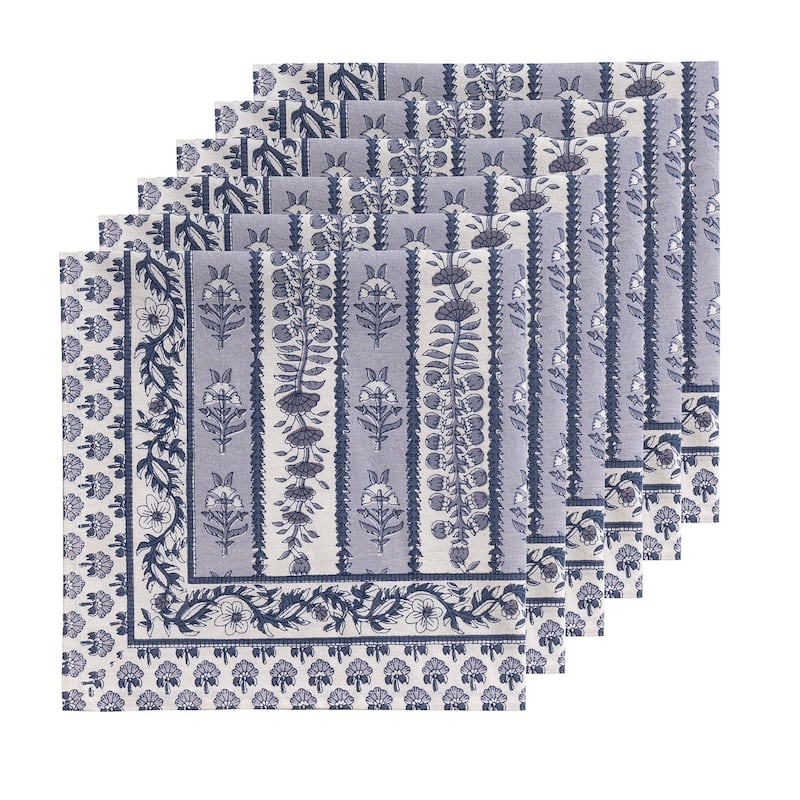 Couleur Nature Provence Avignon Blue/Marine Napkins - Set of 6