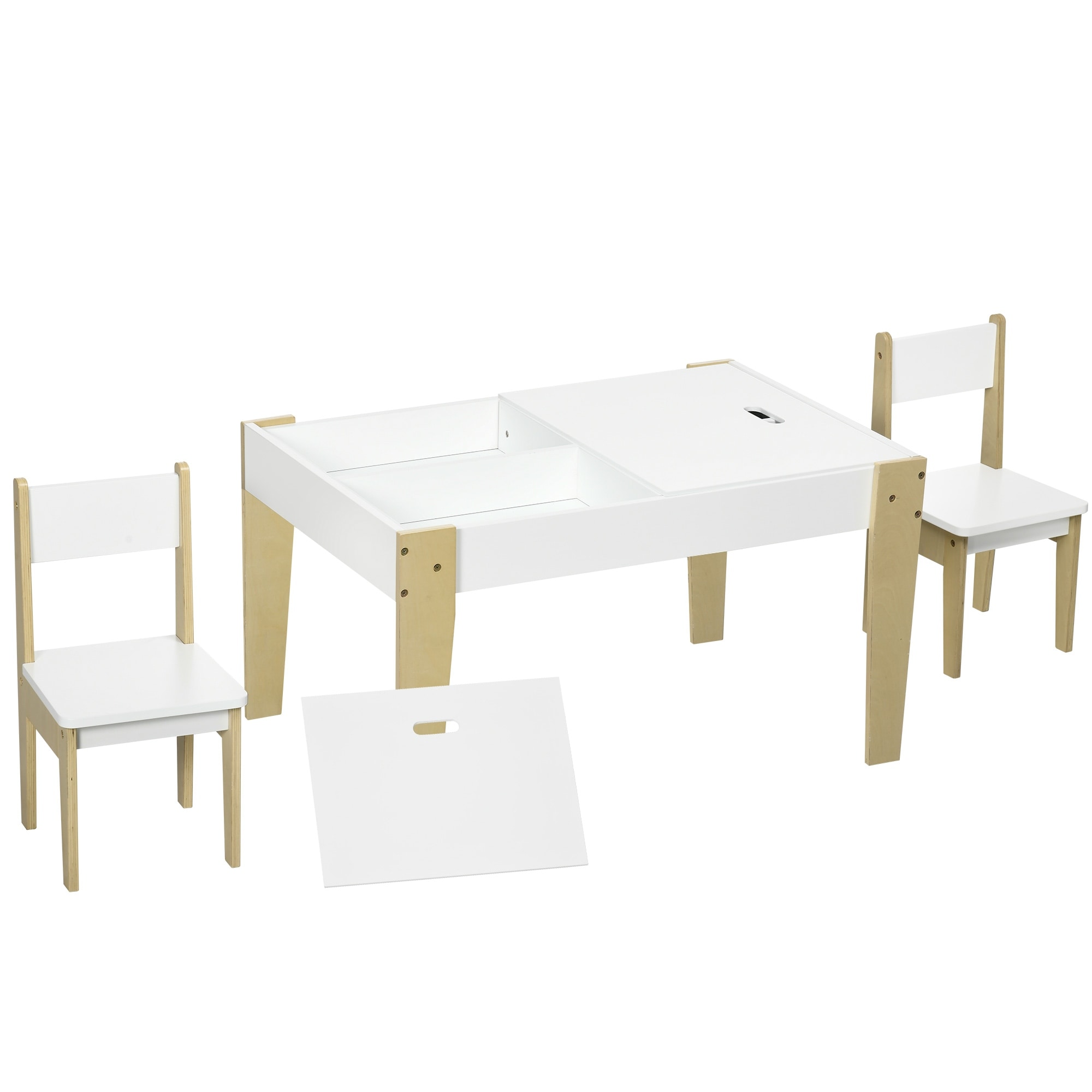 UTEX Kids Table with 4 Chairs Set Kid Table and Chairs Set for Girls Toddlers Boys 5 Piece Kiddy Table and Chair Set White