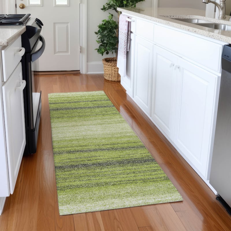 Premium Washable Super Soft Farmhouse Ombre Mayfield Rug - Lime - 2'3" x 7'6"