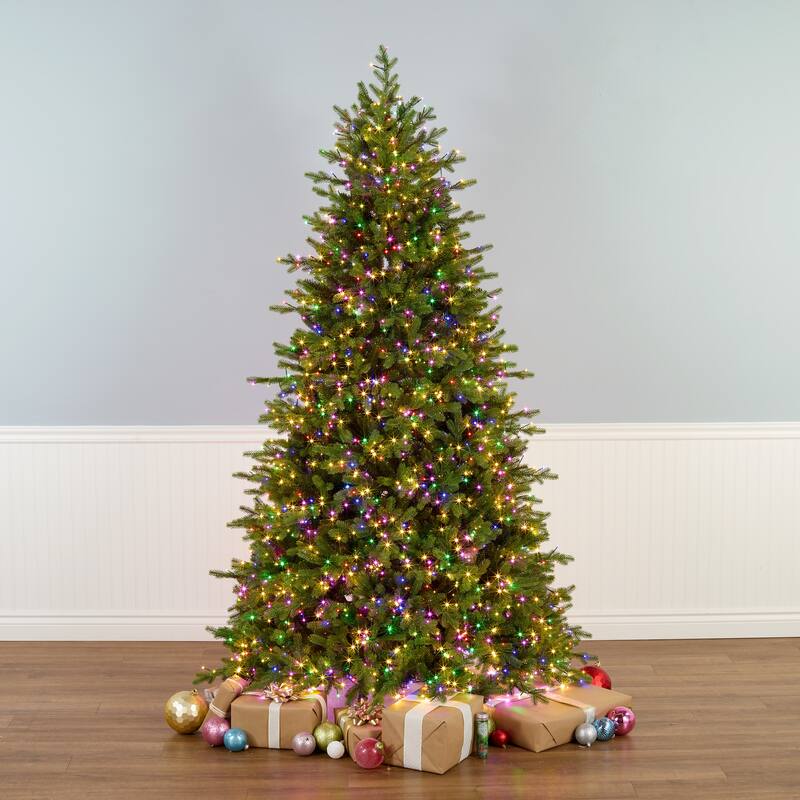 National Tree Company 7.5 ft.Pre-lit Feel Real Princeton Fraser Fir Artificial Christmas Tree with 3000 Cosmic Spectrum Lights