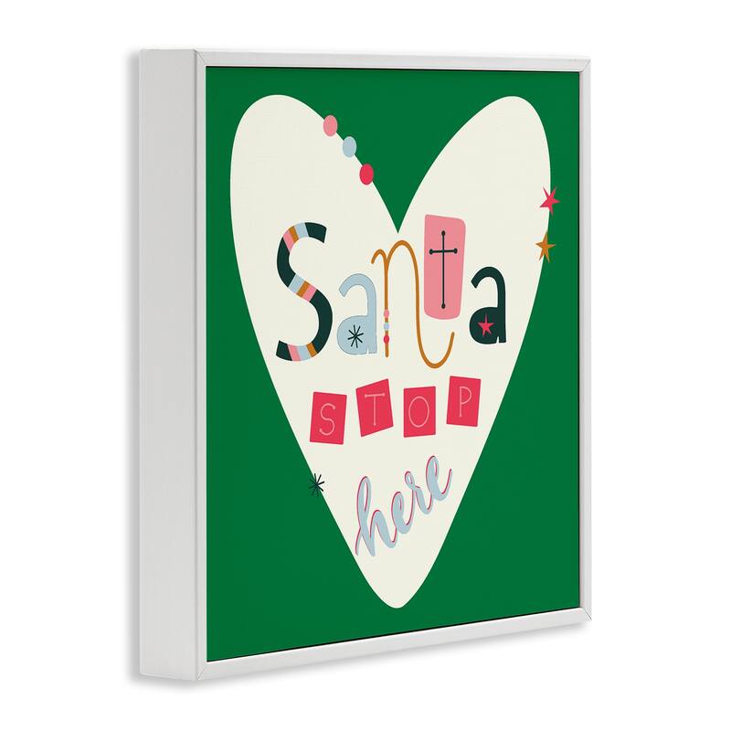 Stupell Santa Stop Here Heart Framed Giclee Art Design By Sazerelli Designs