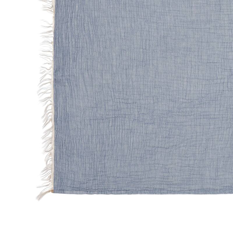 Sevita Solid Turkish Cotton Crinkled Standard Size Throw Blanket with Fringe