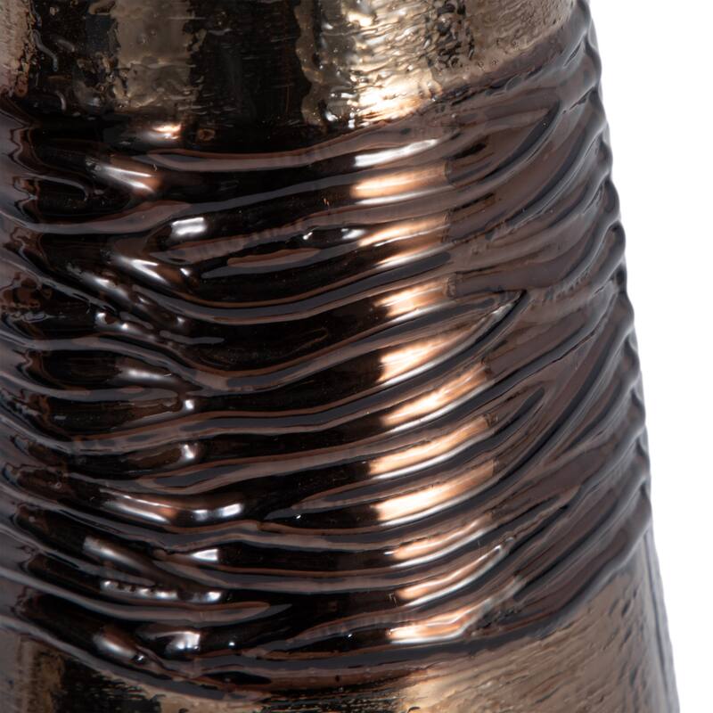 Sagebrook Home Modern Glass Bronze Antique Like Pillar Candle Holder