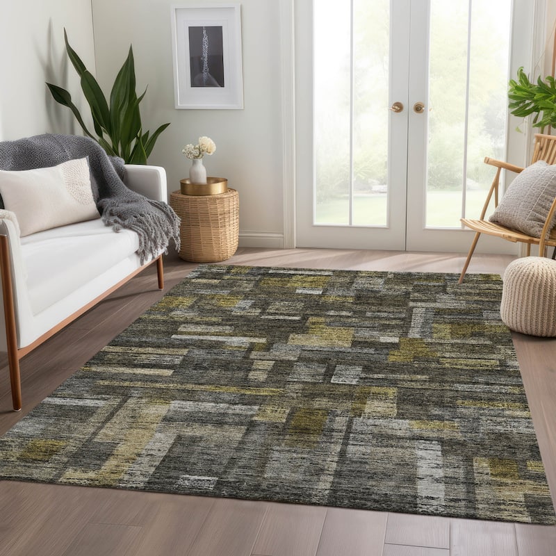Machine Washable Indoor/ Outdoor Contemporary Chantille Rug
