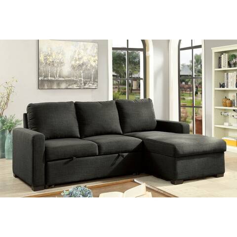 Furniture of America Diba Traditional Fabric Sleeper Sofa Sectional