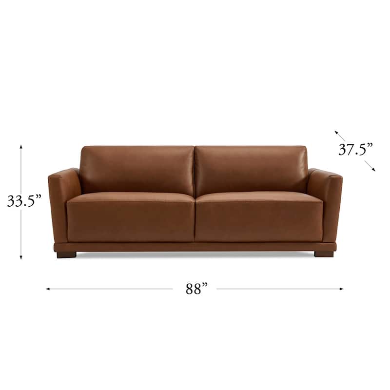 Hydeline Mary Top Grain Leather Sofa and Loveseat Set with Memory Foam and Springs