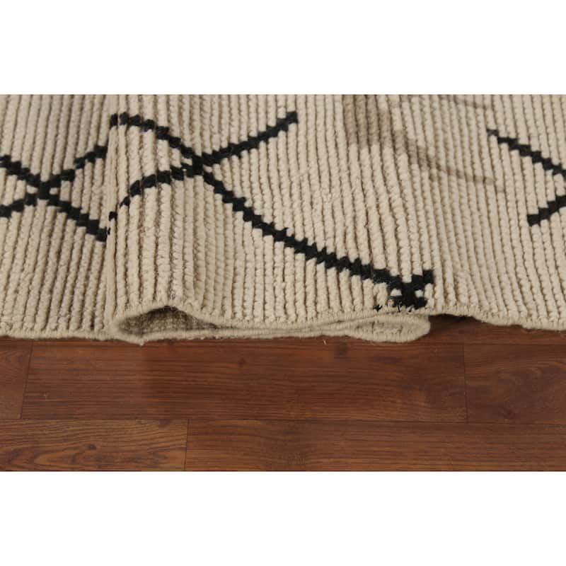 Moroccan Oriental Runner Rug Handmade Wool Carpet - 4'1"x 13'4"