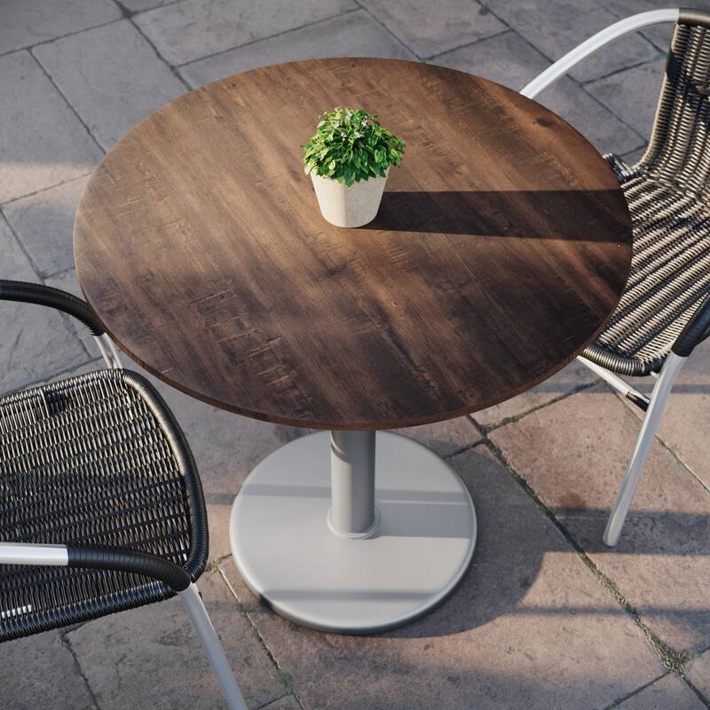 Commercial All-Weather HPL Tabletop with Round Base