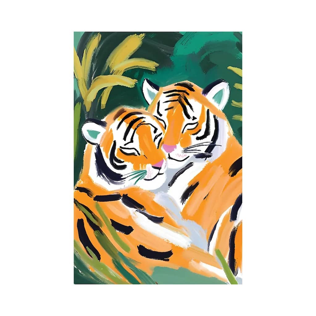 "Tigers In Love" by Ohkimiko Canvas Print