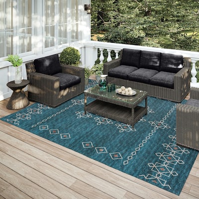 Indoor/ Outdoor Addison Yuma Southwest Motif Washable Area Rug