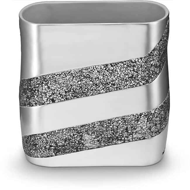 Creative Scents Silver Mosaic Bathroom Trash Can - Gray