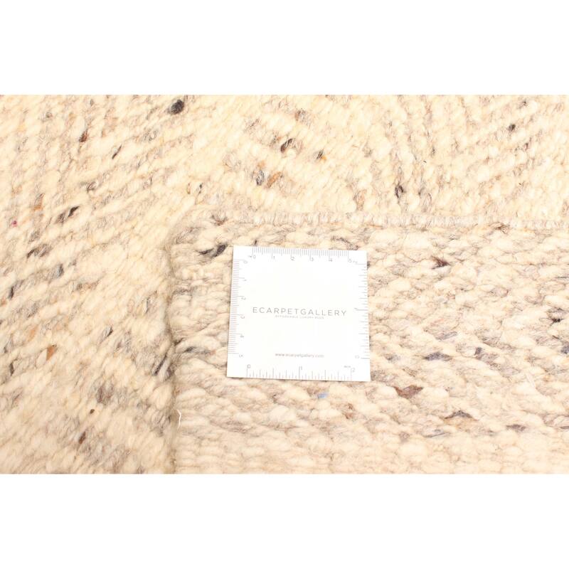 ECARPETGALLERY Braid weave Sienna Beige Wool Rug - 5'1 x 7'7