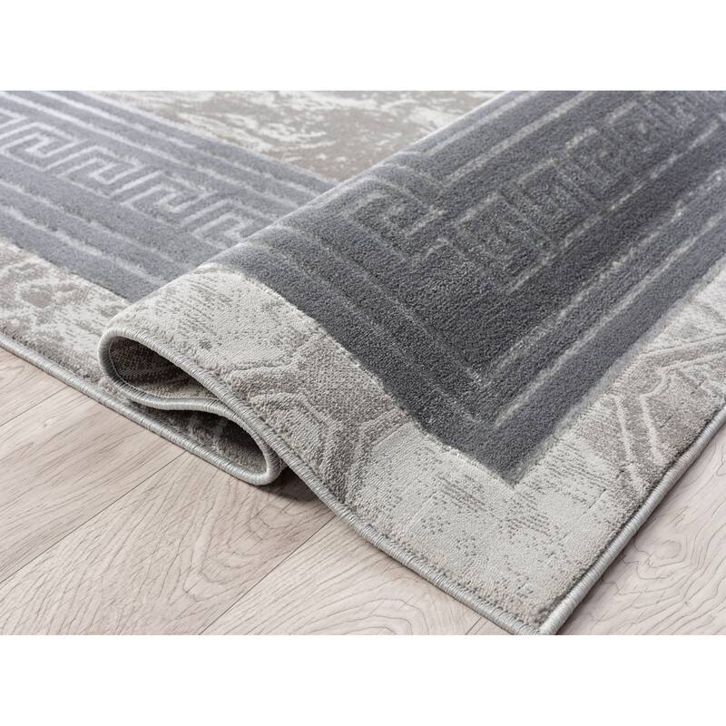 Ksamil Collection Abstract Border Area Rug