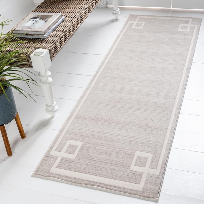 Contemporary Richye Collection Area Rug - Beige - 2'7"x8'