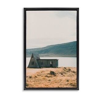 Stupell Iceland Shore Cottage Framed Floater Canvas Wall Art Design By ...