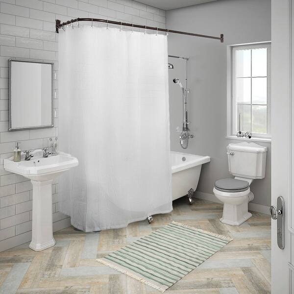 Rustproof L Shaped Corner Shower Curtain Rod 20012488 Rustproof L Shaped Corner Shower