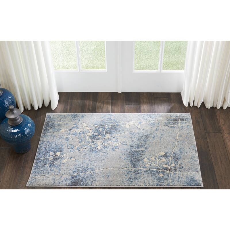 Copper Grove Oxford Floral Area Rug - Blue - 2'6" x 4'