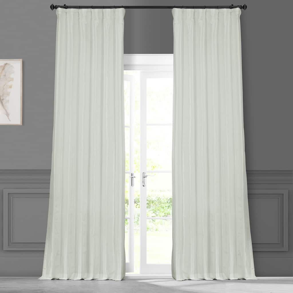 Exclusive Fabrics Signature Cream Faux Silk Taffeta Curtain (1 Panel)