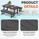 preview thumbnail 39 of 58, 3-Piece HDPE Outdoor Dining Set with Umbrella Hole Table and Two 2-Person Benches