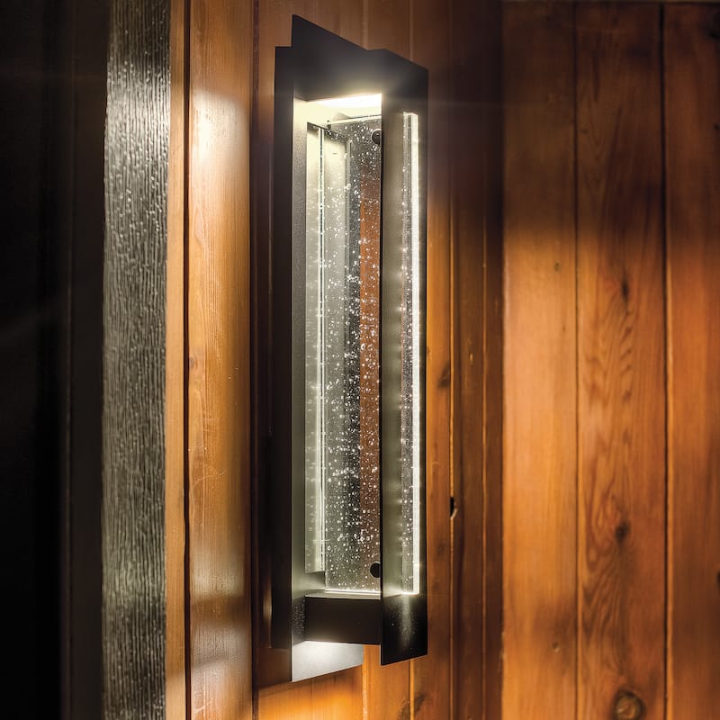 Kichler Lighting River Path Collection 2-light Textured Black Outdoor LED Wall Sconce