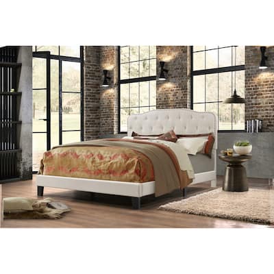 Best Quality Furniture Upholstered Button Tufted Panel Bed