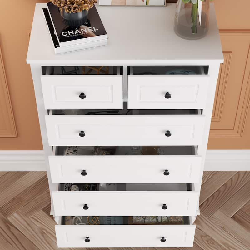 Modern Dresser with 6 Drawers Wood Chest of Storage Dressers Organizer