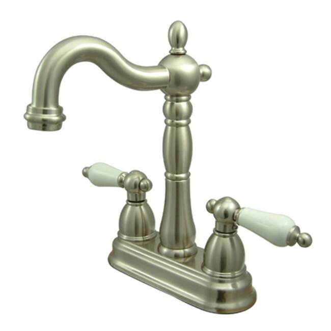 Kingston Brass Heritage Centerset Bar Faucet with Porcelain Lever