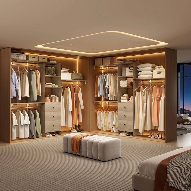 High-Capacity Closet Organizer Wardrobe Rack with Drawers, Shelves & Expandable Hanging Rods (Fits 6-9 ft Spaces)