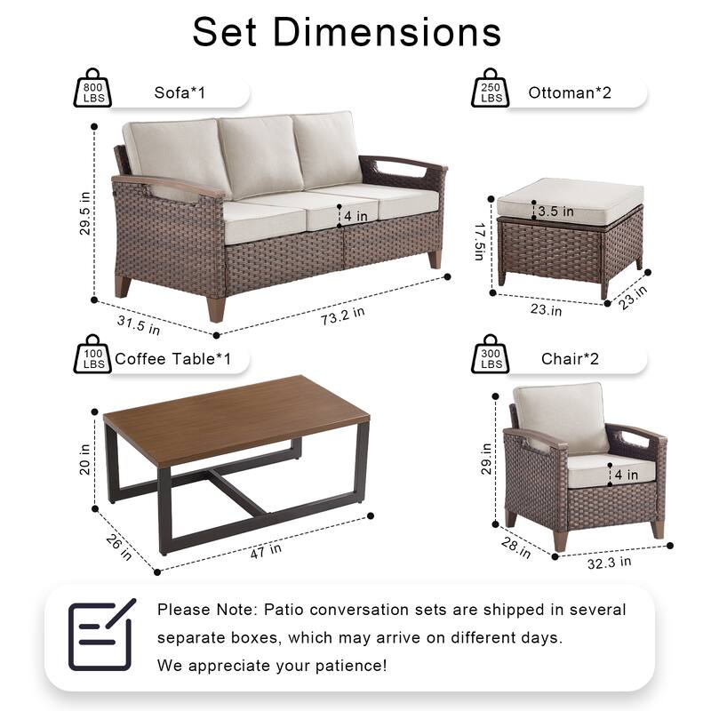 Pocassy Outdoor Club Chair with Cushion Set