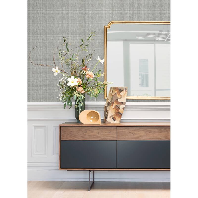 A-Street Prints Kantera Grey Fabric Texture Wallpaper