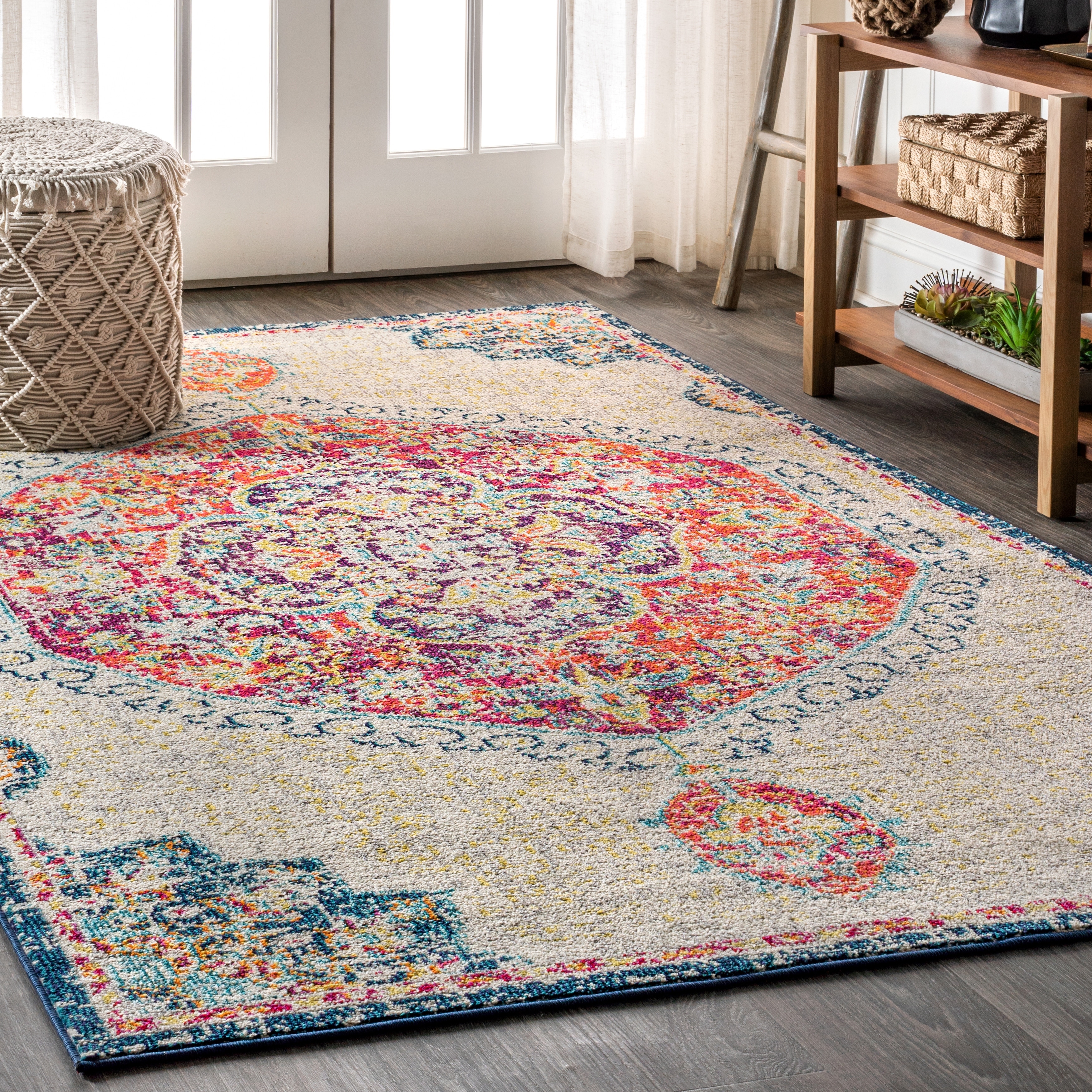 Shop Bohemian Flair Boho Vintage Medallion Cream Orange Area Rug Overstock 27416204
