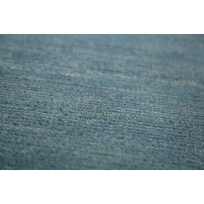 Light Blue Gabbeh Oriental Area Rug Hand-Knotted Wool Carpet - 6'0" x 8'10"