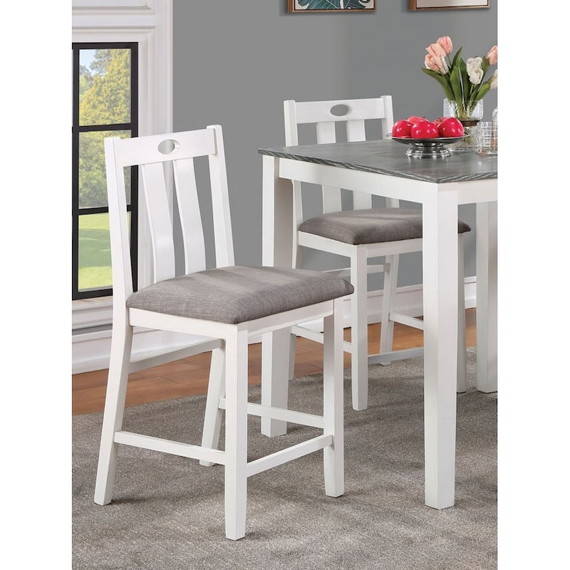 Counter Height Dining Table Set, 5 Piece Wooden Dining Table Set with Dining Table and 4 Upholstered Side Chair