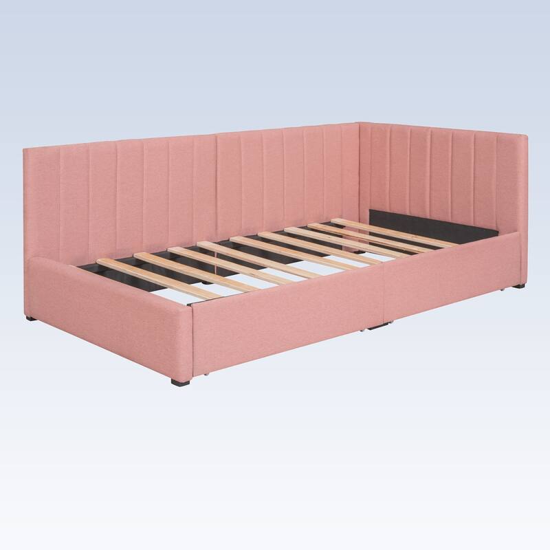 Modern Twin Size Upholstered Daybed with 2 Storage Drawers