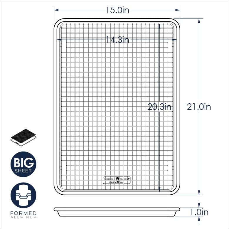 Nordic Ware 2 Piece Big Sheet with Oven-Safe Grid - Silver