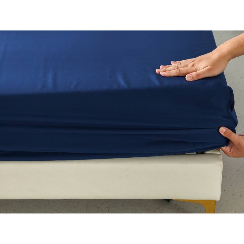 Twin Ducks Inc Rayon from bamboo 15" Fitted Sheet - Full - Navy