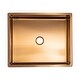 preview thumbnail 4 of 9, Rectangular Stainless Steel Sink with Rim in Rose Gold with Drain