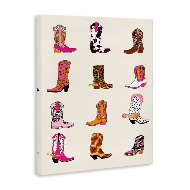 Stupell Bright Cowboy Boots & Spurs Canvas Wall Art Design By Susan Arnot